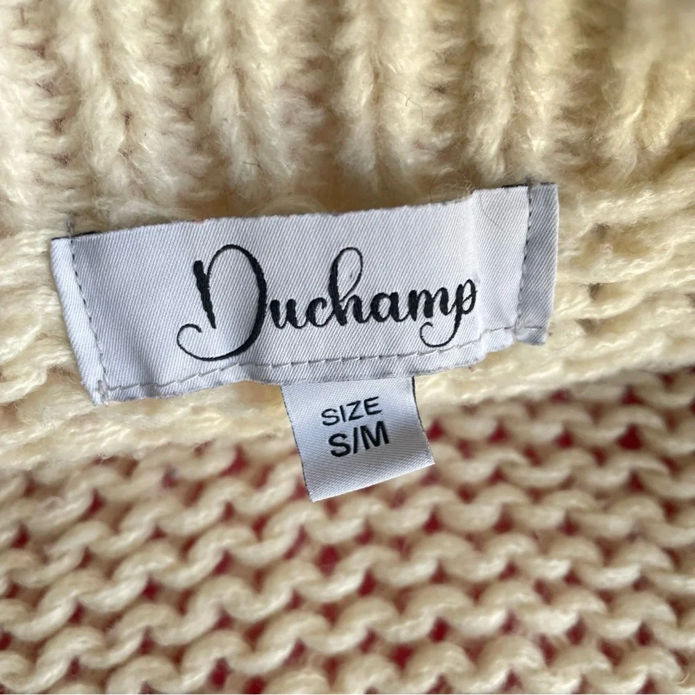 Anthropologie Duchamp The Susannah 3D Flower Cardigan Sweater In Cream S/M